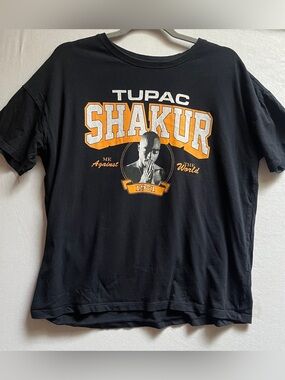 Bravado 2PAC Shakur Black Graphic Tee Short Sleeve Shirt Sz S